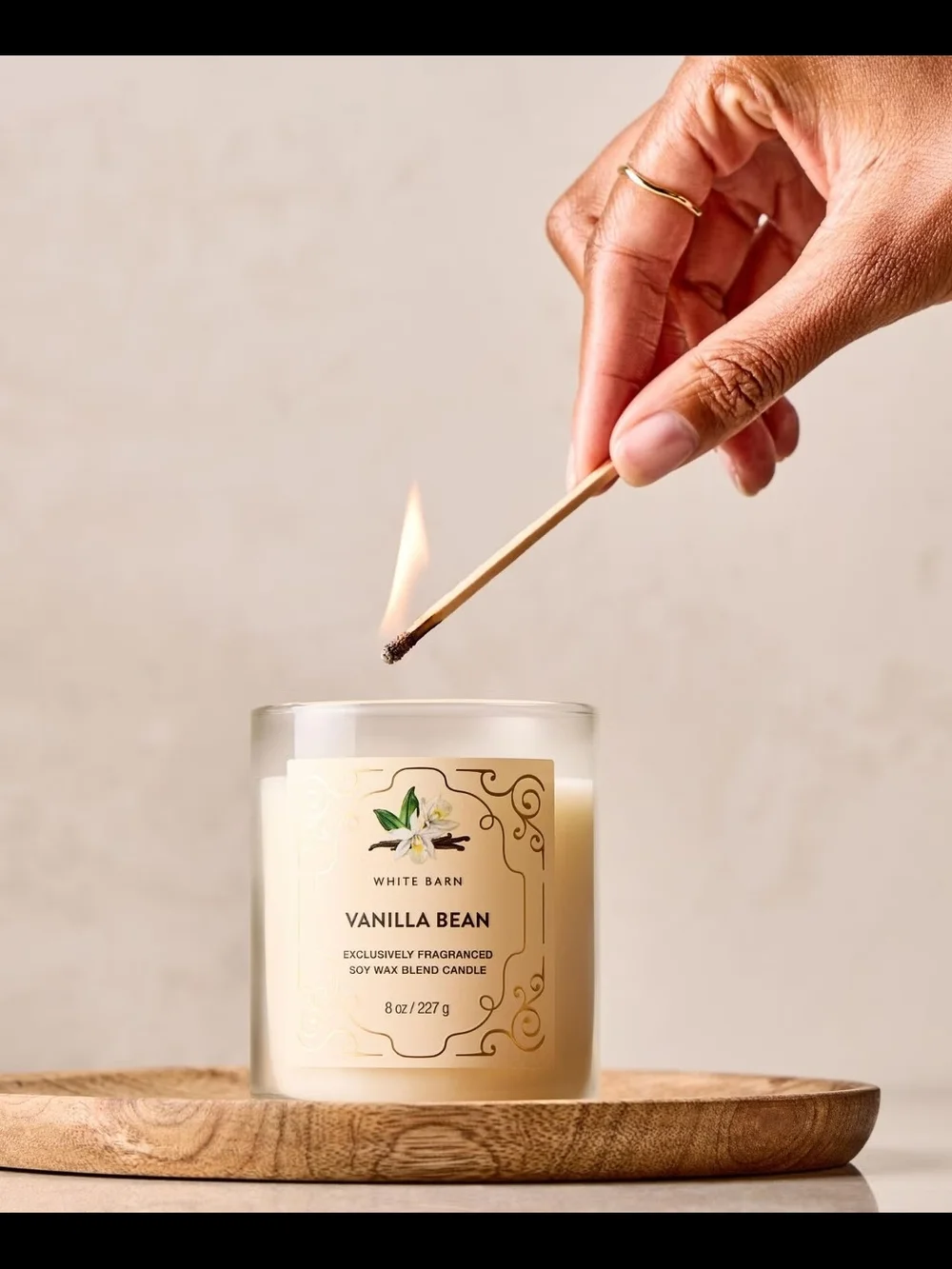 White Barn Vanilla Bean Soy Wax Candle - Single Wick